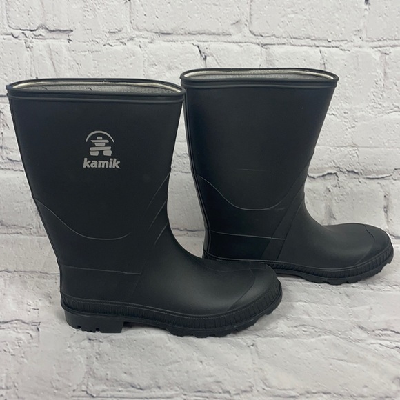 NWOT KAMIK Black Rubber Rain Boots Sz 6
